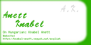 anett knabel business card